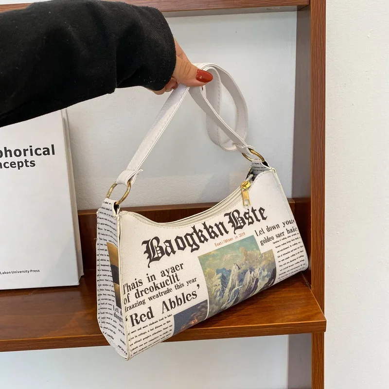 Fashion Women Newspaper Letter Printing PU Leather Shoulder Underarm Bag Casual Ladies Small Purse Buckle Handbag Messenger Bags
Fashion Women Newspaper Letter Printing PU Leather Shoulder Underarm Bag Casual Ladies Small Purse Buckle Handbag Messenger Bags