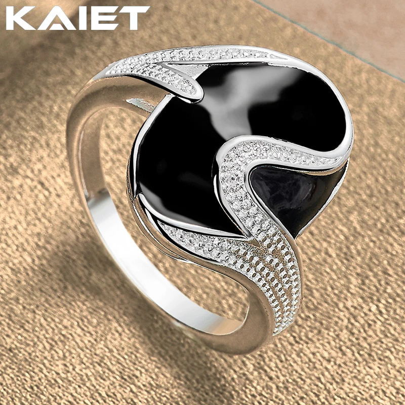 KAIET Fashion Silver Color Round Obsidian 7-10# Ring Wedding Party Charm Accessories For Women Jewelry
KAIET Fashion Silver Color Round Obsidian 7-10# Ring Wedding Party Charm Accessories For Women Jewelry