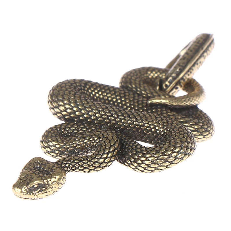 

1Pc Brass Snake Key Ring Boa Key chain Outdoor Accessories EDC Copper Snake Car Hanging