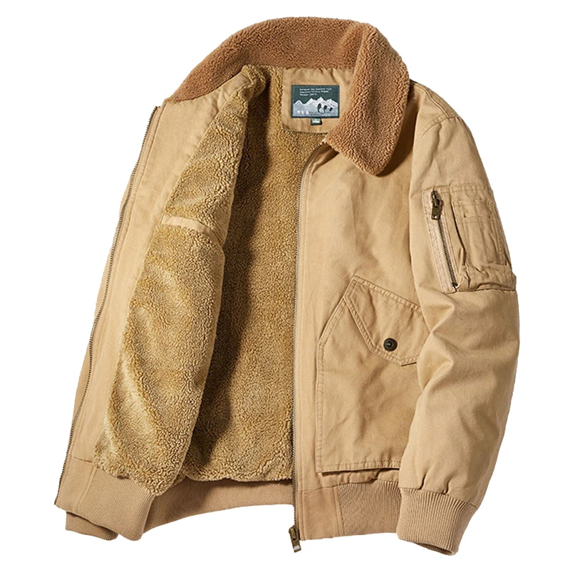 

Флисовая Летающая куртка, повседневная мужская плюшевая Толстая куртка с несколькими карманами, Ретро Военная куртка, одежда для папы среднего возраста