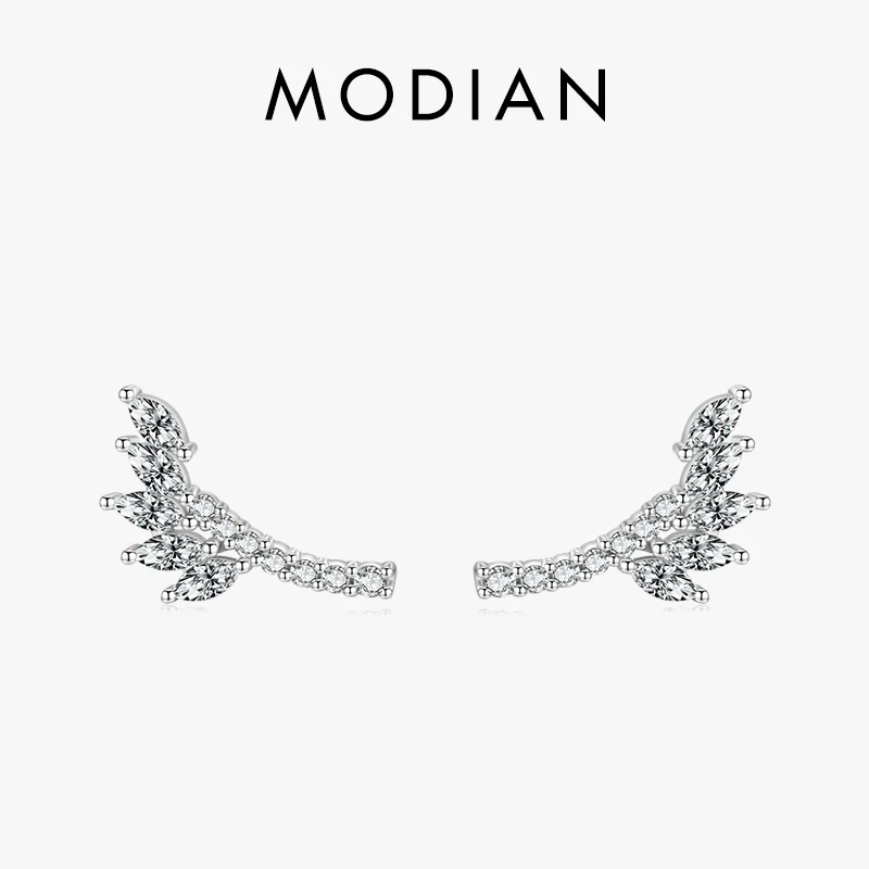 MODIAN 925 Sterling Silver Stylish Tree Leaves Stud Earrings For Women Clear CZ Piercing Earrings Fine Jewelry Wedding Gift
MODIAN 925 Sterling Silver Stylish Tree Leaves Stud Earrings For Women Clear CZ Piercing Earrings Fine Jewelry Wedding Gift