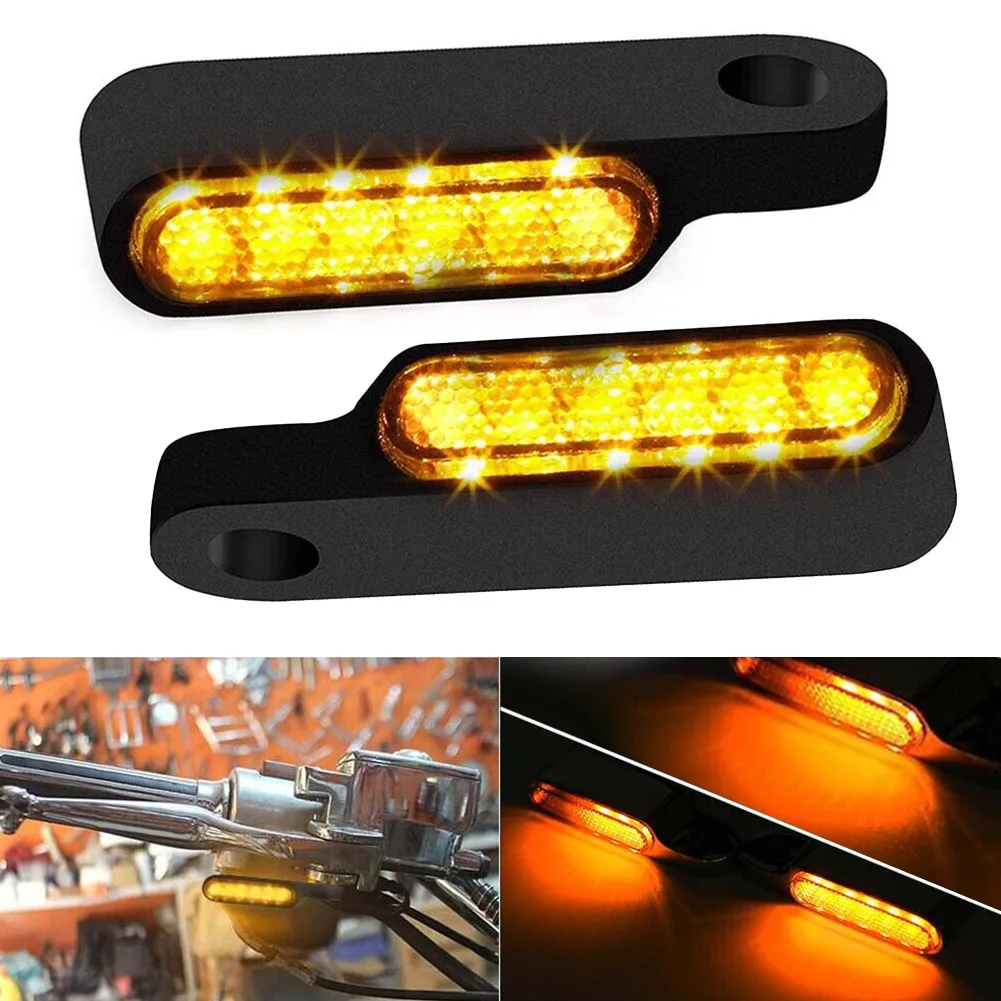 2Pcs Motorcycle Turn Signals Handlebar Light 12V Amber Flowing LED Indicator Universal Motorcycle Signal Lamp Black Chrome
2Pcs Motorcycle Turn Signals Handlebar Light 12V Amber Flowing LED Indicator Universal Motorcycle Signal Lamp Black Chrome