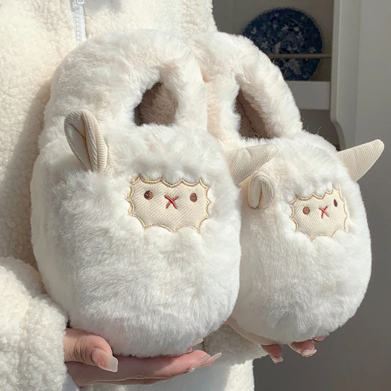 Comwarm Cute Lamb Furry Slippers Women Winter New Cartoon Thick Plush Slippers Female Bedroom Soft Cozy Warm Fluffy Home Shoes
Comwarm Cute Lamb Furry Slippers Women Winter New Cartoon Thick Plush Slippers Female Bedroom Soft Cozy Warm Fluffy Home Shoes