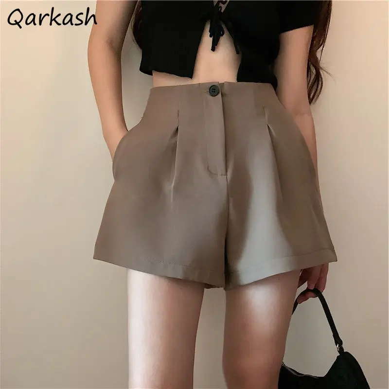 Shorts Women Solid High Waist Pockets Wide Leg Basic OL Design Cool Ulzzang All-match Females Summer New Arrival Cool Loose Chic 
Shorts Women Solid High Waist Pockets Wide Leg Basic OL Design Cool Ulzzang All-match Females Summer New Arrival Cool Loose Chic