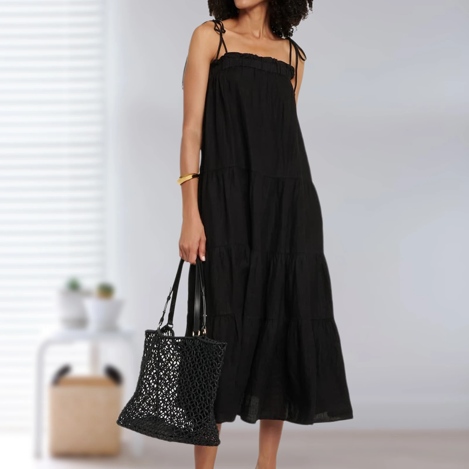 Ladies Sling Long Dress Square Neck Women Sleeveless Maxi Dress Backless Off Shoulder Solid Color Casual Style Vacation Outfit
Ladies Sling Long Dress Square Neck Women Sleeveless Maxi Dress Backless Off Shoulder Solid Color Casual Style Vacation Outfit