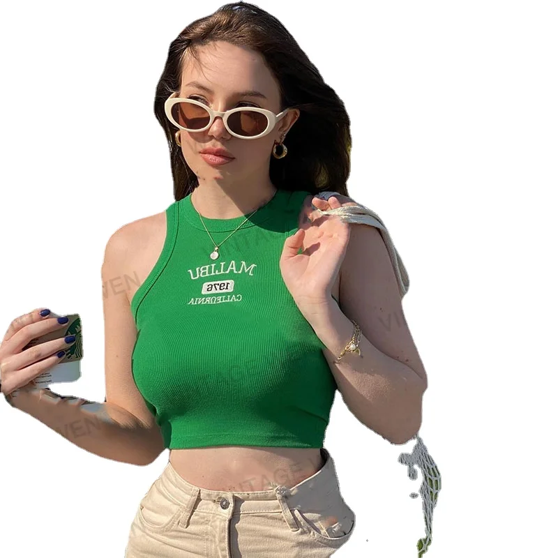 American-Style Retro Fruit Green Embroidered Vest Short Navel-Exposed Women's Summer Street Style Top
American-Style Retro Fruit Green Embroidered Vest Short Navel-Exposed Women's Summer Street Style Top