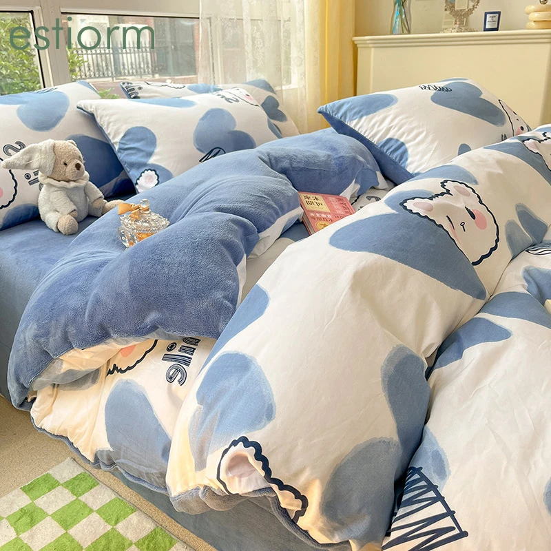 AB Side Coral fleece Duvet Cover Winter Warm Plush Cute Cartoon Girl Child Kids Single Double Queen King size bed quilt Cover
AB Side Coral fleece Duvet Cover Winter Warm Plush Cute Cartoon Girl Child Kids Single Double Queen King size bed quilt Cover