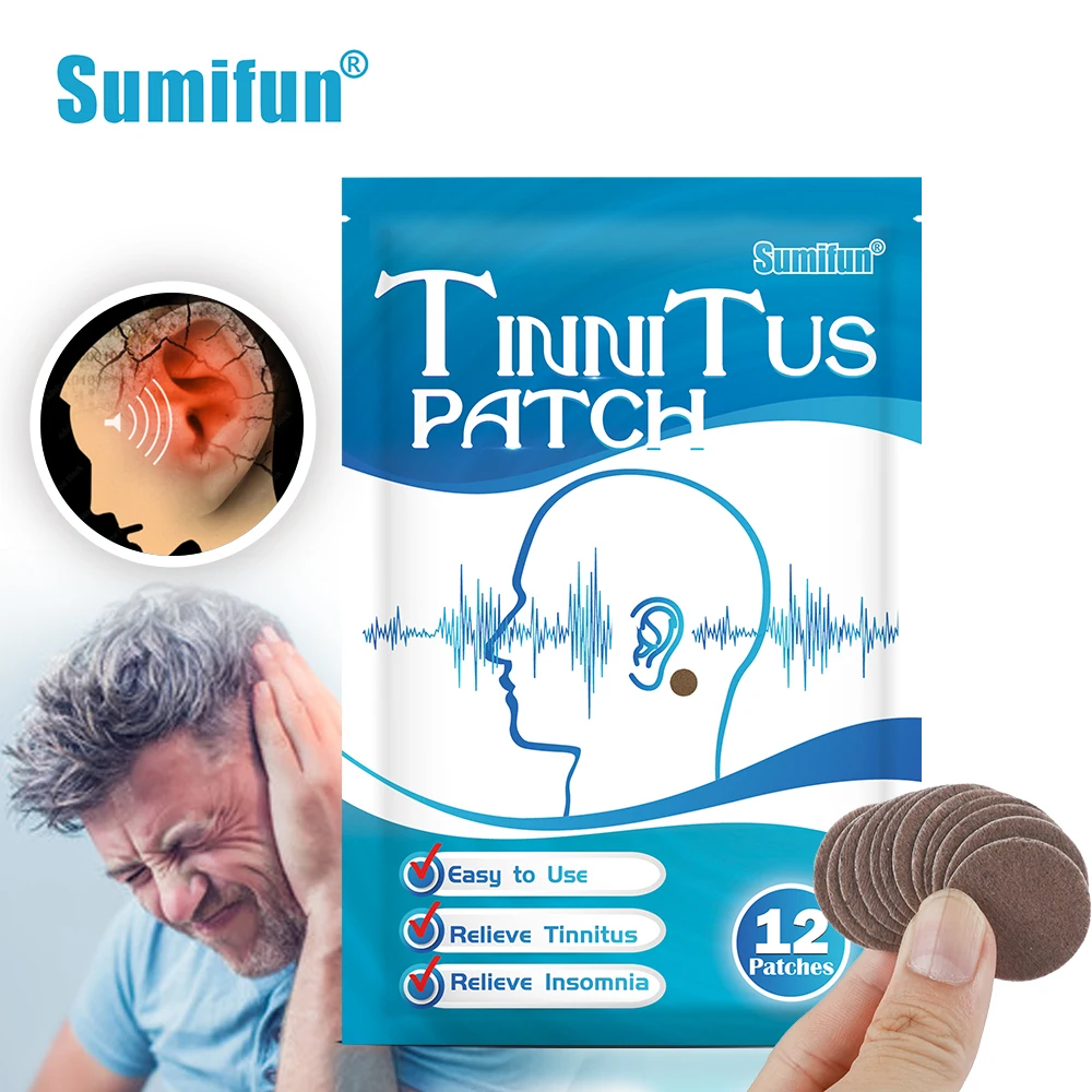 

12Pcs/bag Sumifun Herbal Tinnitus Treatment Patch Itch Ear Pain Relief Medical Plaster Protect Hearing Loss Sticker Health Care