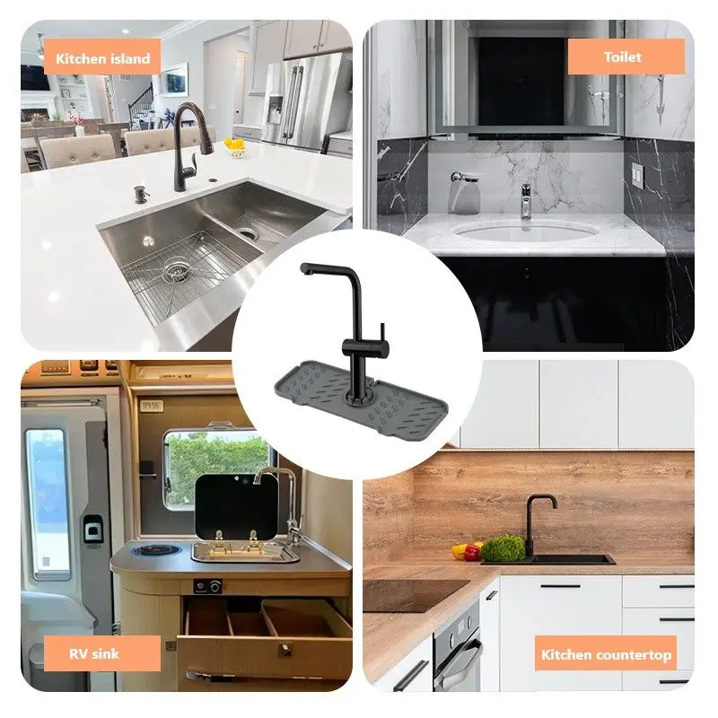 Kitchen Faucet Absorbent Mat Sink Splash Guard Silicone Faucet Splash Catcher Countertop Protector For Bathroom Kitchen Gadgets 
Kitchen Faucet Absorbent Mat Sink Splash Guard Silicone Faucet Splash Catcher Countertop Protector For Bathroom Kitchen Gadgets