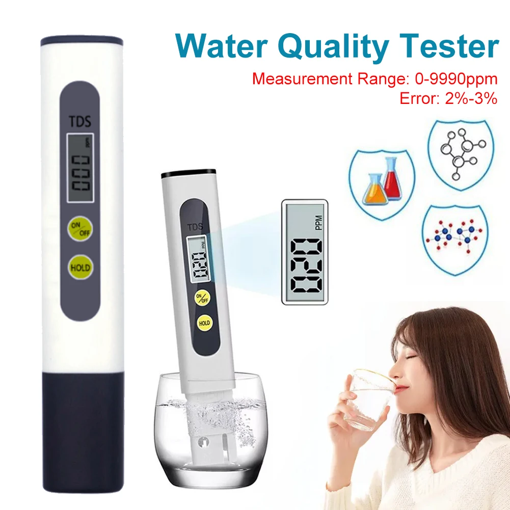Water Quality Tester Portable TDS Meter Accurate Titanium Alloy Probe 0-9990ppm Water Test Pen for Drinking Water Fish Tank
Water Quality Tester Portable TDS Meter Accurate Titanium Alloy Probe 0-9990ppm Water Test Pen for Drinking Water Fish Tank