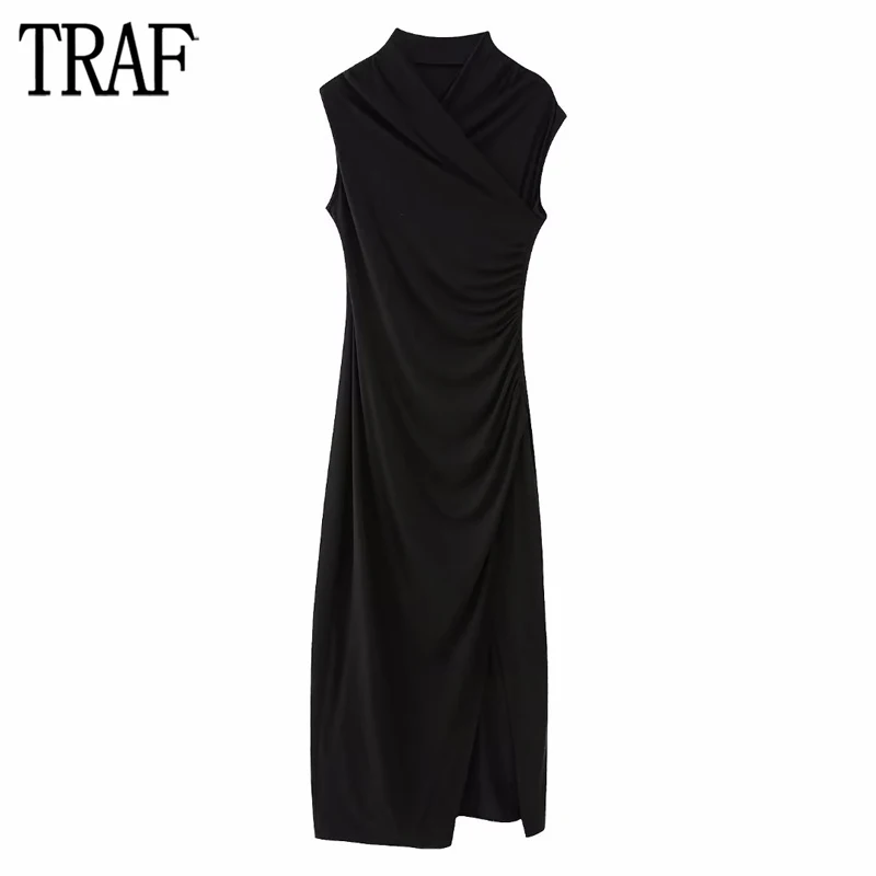 TRAF Black Draped Dress Woman Bodycon Long Dresses for Women Pleated Evening Dress Women 2023 Sleeveless Summer Female Dress
TRAF Black Draped Dress Woman Bodycon Long Dresses for Women Pleated Evening Dress Women 2023 Sleeveless Summer Female Dress