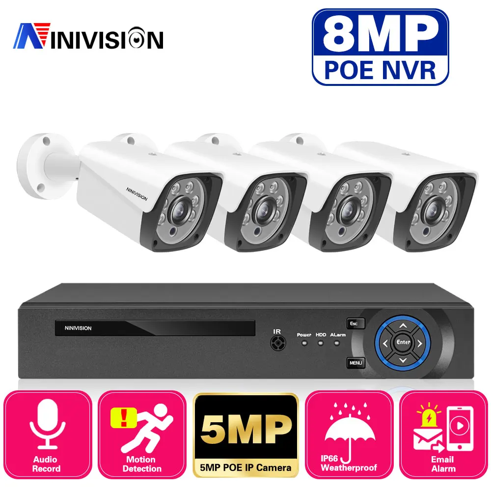 4CH 4K Network Recorder Kit 5MP Audio Face Detection POE IP Camera Outdoor Waterproof Video Security Protection Surveillance Set
4CH 4K Network Recorder Kit 5MP Audio Face Detection POE IP Camera Outdoor Waterproof Video Security Protection Surveillance Set