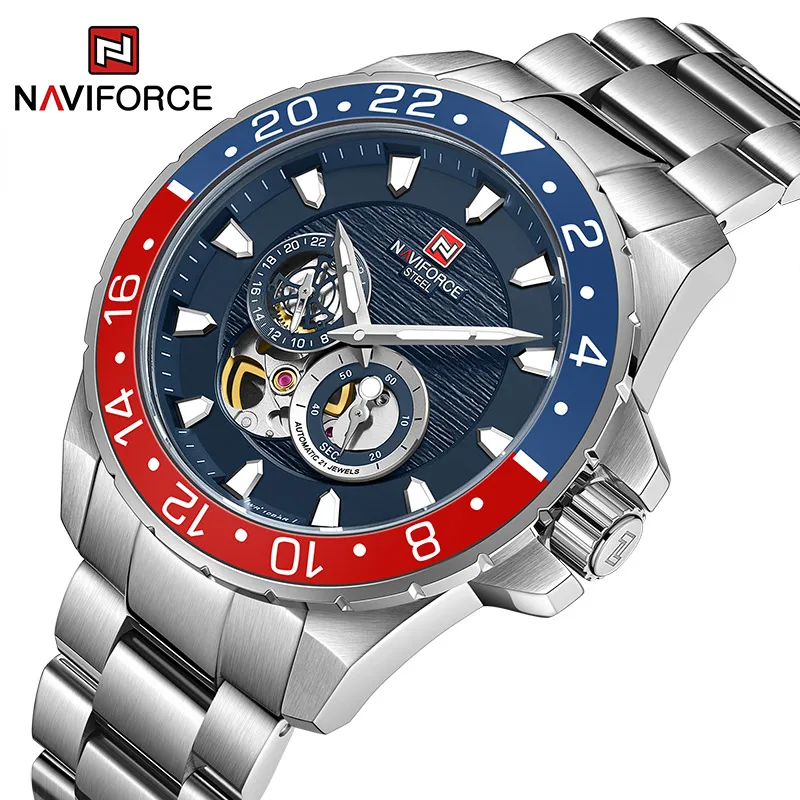 Часы наручные NAVIFORCE Мужские механические, роскошные брендовые водонепроницаемые в стиле милитари, спортивные полностью из нержавеющей ста...
Часы наручные NAVIFORCE Мужские механические, роскошные брендовые водонепроницаемые в стиле милитари, спортивные полностью из нержавеющей ста...