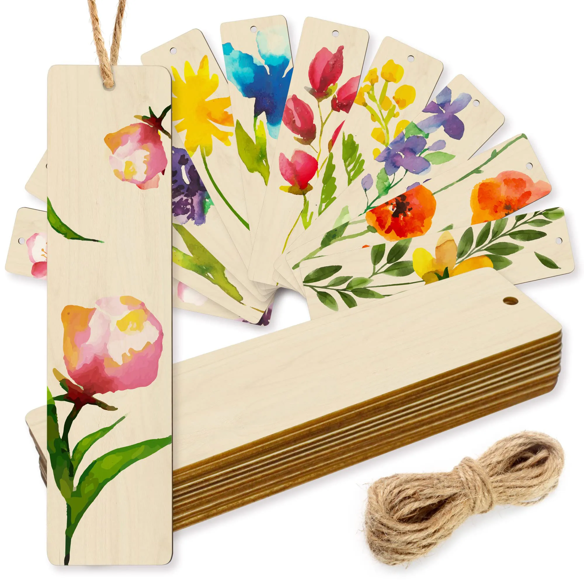 50PCs Wooden Bookmark Blanks DIY Wooden Bookmarks with Jute Twine Wood Gift Tags Blank for Crafts Party & Birthday Decoration
50PCs Wooden Bookmark Blanks DIY Wooden Bookmarks with Jute Twine Wood Gift Tags Blank for Crafts Party & Birthday Decoration