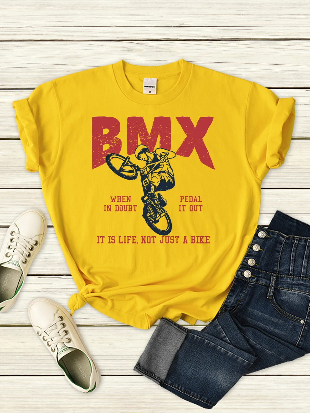 Bmx It Is Life Not Just A Bike Tshirt Female Quality Comfortable T Shirt Vintage Casual Short Sleeve Harajuku Classic Tshirts
Bmx It Is Life Not Just A Bike Tshirt Female Quality Comfortable T Shirt Vintage Casual Short Sleeve Harajuku Classic Tshirts