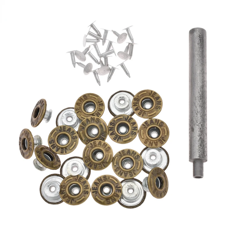 20pcs Metal Jeans Tack Snap Button Stud NO-SEW Handmade Pants Clothes Accessories
20pcs Metal Jeans Tack Snap Button Stud NO-SEW Handmade Pants Clothes Accessories