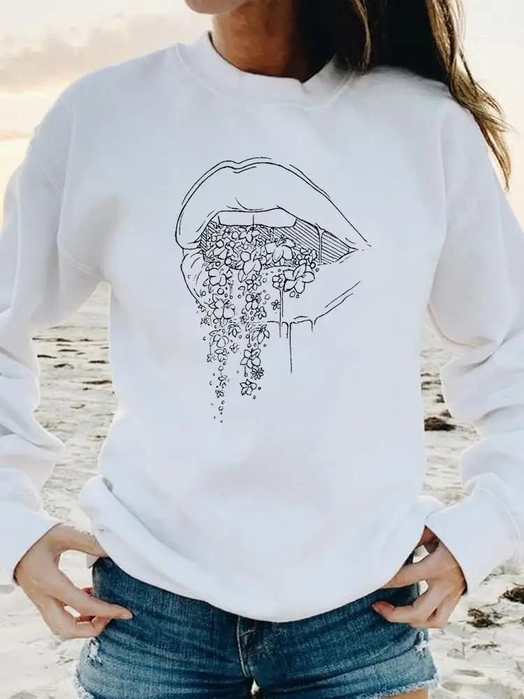 Women Lip Flower Cute 90s Print Female Spring Autumn Fashion Casual Trend Long Sleeve Graphic Sweatshirts Clothing Pullovers
Women Lip Flower Cute 90s Print Female Spring Autumn Fashion Casual Trend Long Sleeve Graphic Sweatshirts Clothing Pullovers