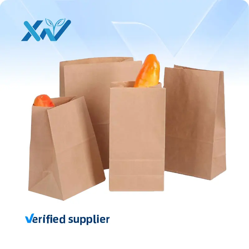 

Manufacturer wholesale custom size SOS kraft paper packing bags for bread sandwich paper bags from china source factory supplier