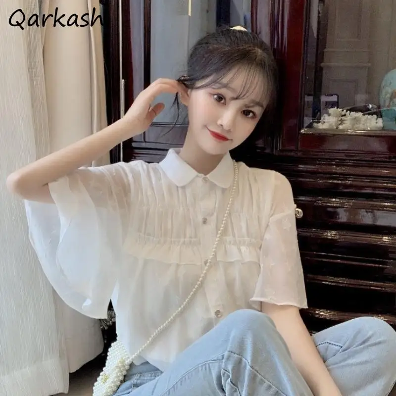 White Shirts for Women Aesthetic Tops Summer Mujer Korean Style Elegant Sweet Females Stylish New Arrival Cute All-match Retro
White Shirts for Women Aesthetic Tops Summer Mujer Korean Style Elegant Sweet Females Stylish New Arrival Cute All-match Retro