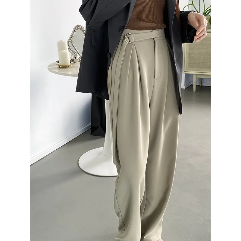 Solid color drapey suit pants women's 2022 new spring high-waisted slimming wide-leg casual trousers
Solid color drapey suit pants women's 2022 new spring high-waisted slimming wide-leg casual trousers