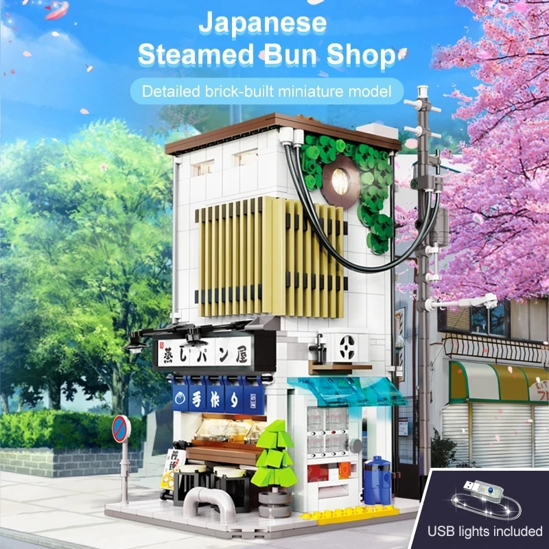 Steamed Bun Shop Cada Set City Street View Japanese Style House Bunnings Model with Light 1108PCS Building Blocks Brick Toy Gift
Steamed Bun Shop Cada Set City Street View Japanese Style House Bunnings Model with Light 1108PCS Building Blocks Brick Toy Gift