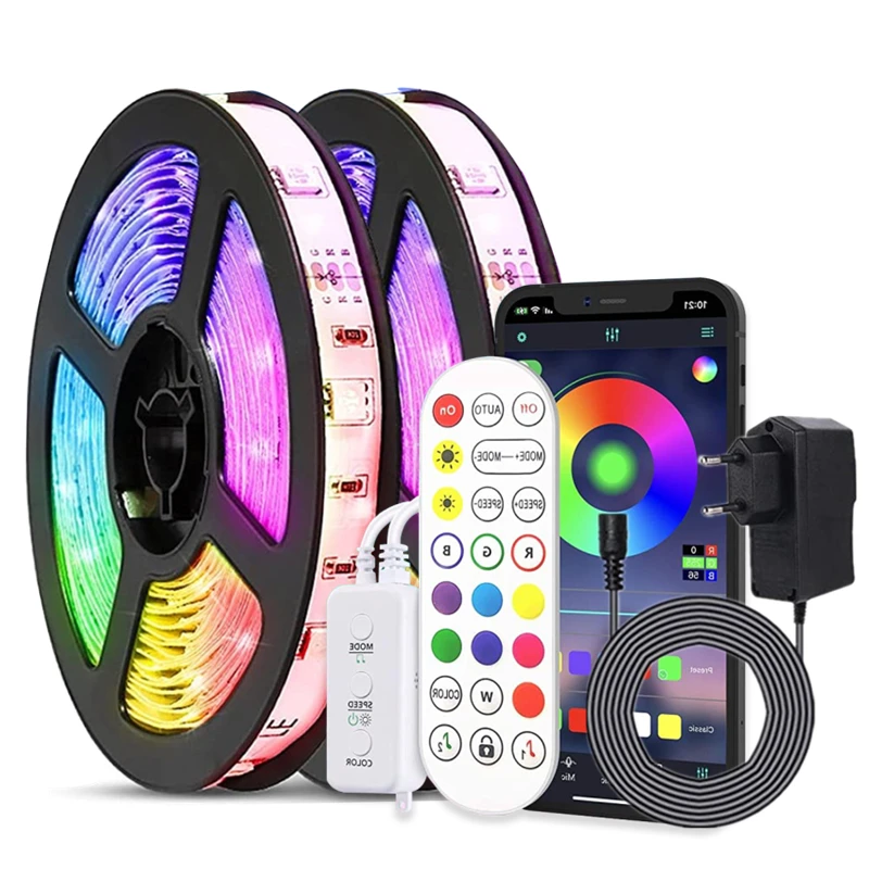 LED Strip Light SMD 5050 Waterproof Flexible Diode Tape Fita Led Bluetooth WIFI Control Backlight For Bedroom Decor DC 12V Luces
LED Strip Light SMD 5050 Waterproof Flexible Diode Tape Fita Led Bluetooth WIFI Control Backlight For Bedroom Decor DC 12V Luces
