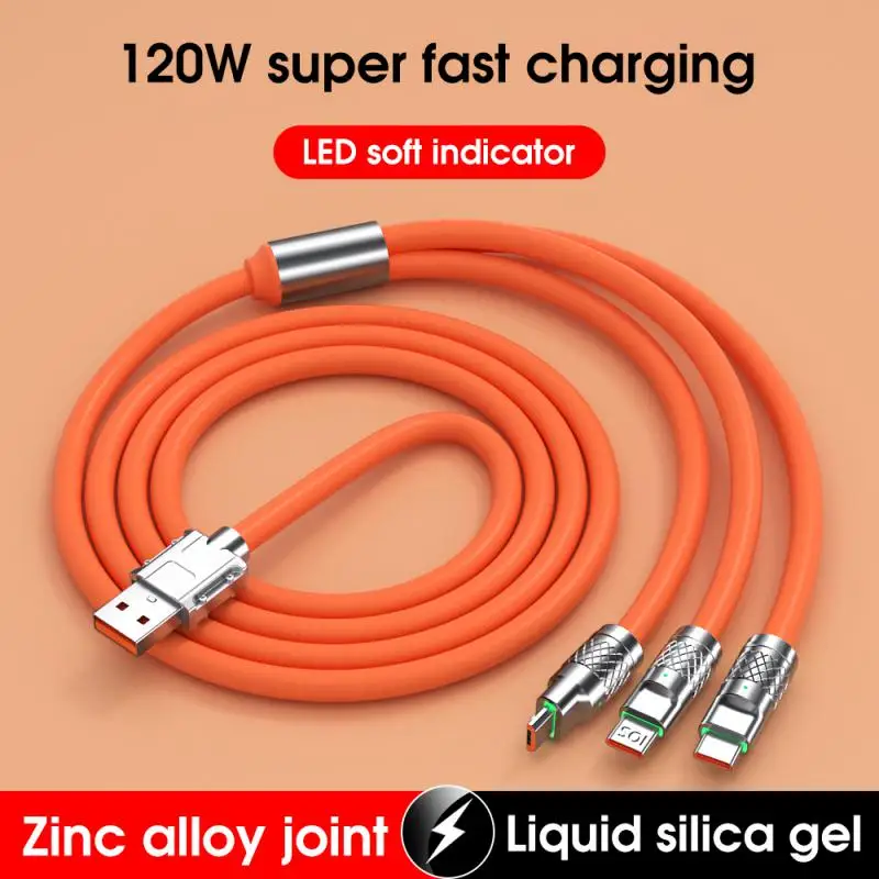 120W Cable Charger Line For Three Android Apple Huawei Samsung Super Fast Charge With Lamp Zinc Alloy Three-in-One Data Cable
120W Cable Charger Line For Three Android Apple Huawei Samsung Super Fast Charge With Lamp Zinc Alloy Three-in-One Data Cable