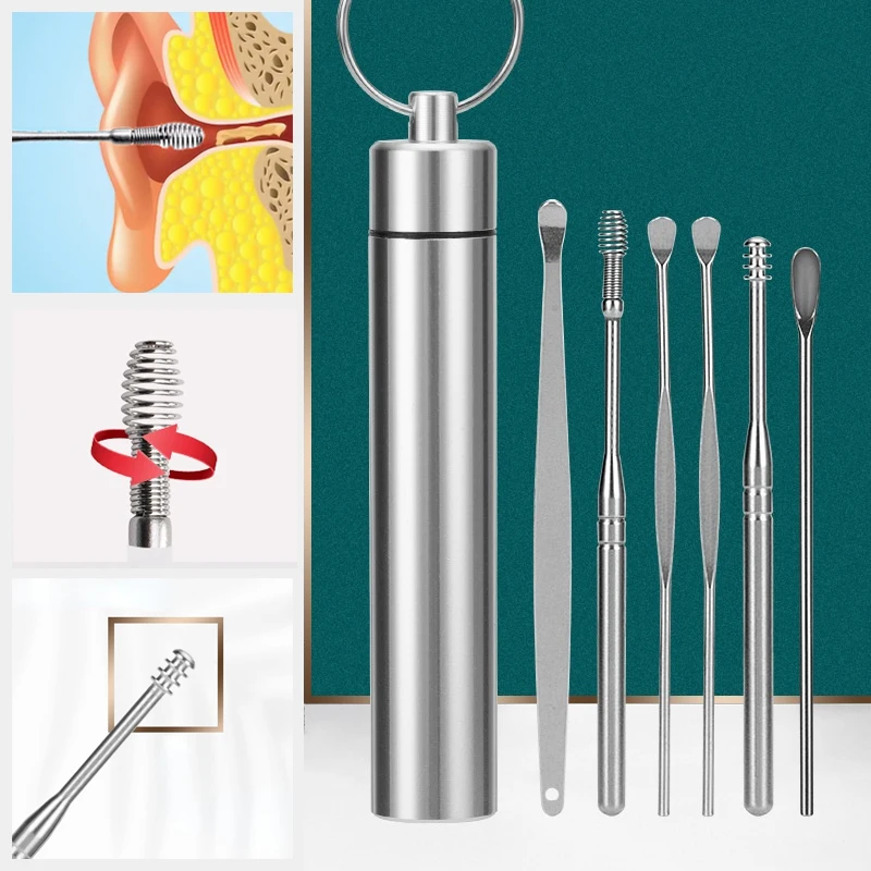 6Pcs/Set Ear Wax Pickers Stainless Steel Earpick Wax Remover Curette Ear Pick Cleaner Ear Cleaner Spoon Care Ear Clean Tool
6Pcs/Set Ear Wax Pickers Stainless Steel Earpick Wax Remover Curette Ear Pick Cleaner Ear Cleaner Spoon Care Ear Clean Tool