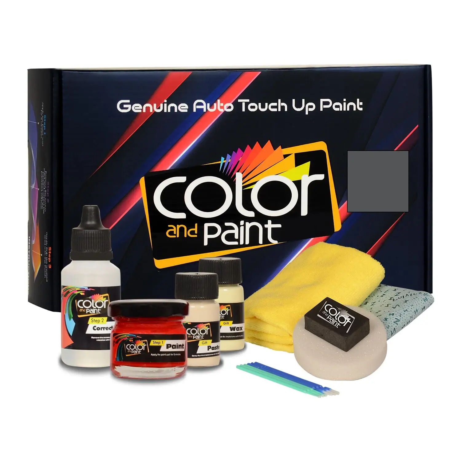 

Color and Paint compatible with Renault Automotive Touch Up Paint - GRIS PLUTON MET MAT - 8438 - Basic Care