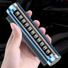 Universal Metal Roller Phone Number Car Temporary Parking Card Rotate Phone Number Plate Car Styling Telephone Number Card