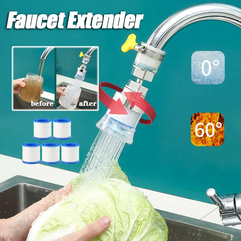 360° Rotation Faucet Extender With Filter Element Splash-Proof Water Filter Outlet Head Water Saving Sprayer Kitchen Accessories
360° Rotation Faucet Extender With Filter Element Splash-Proof Water Filter Outlet Head Water Saving Sprayer Kitchen Accessories