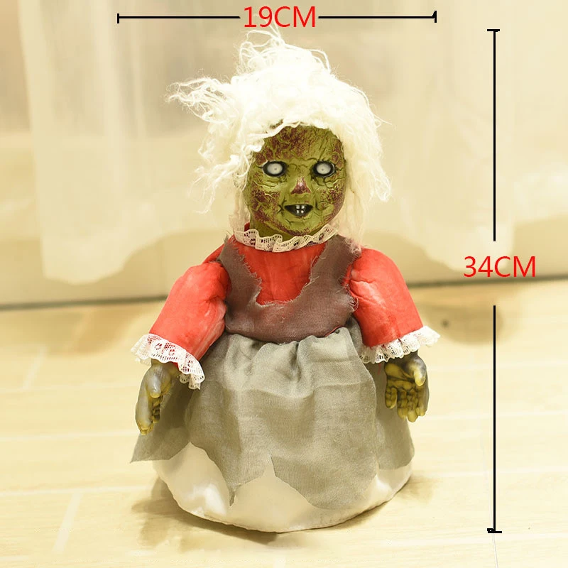 

Halloween Horror Party Decoration Ghost Doll Electric Walking Doll Toys Voice-activated Induction Light-emitting Without Battery