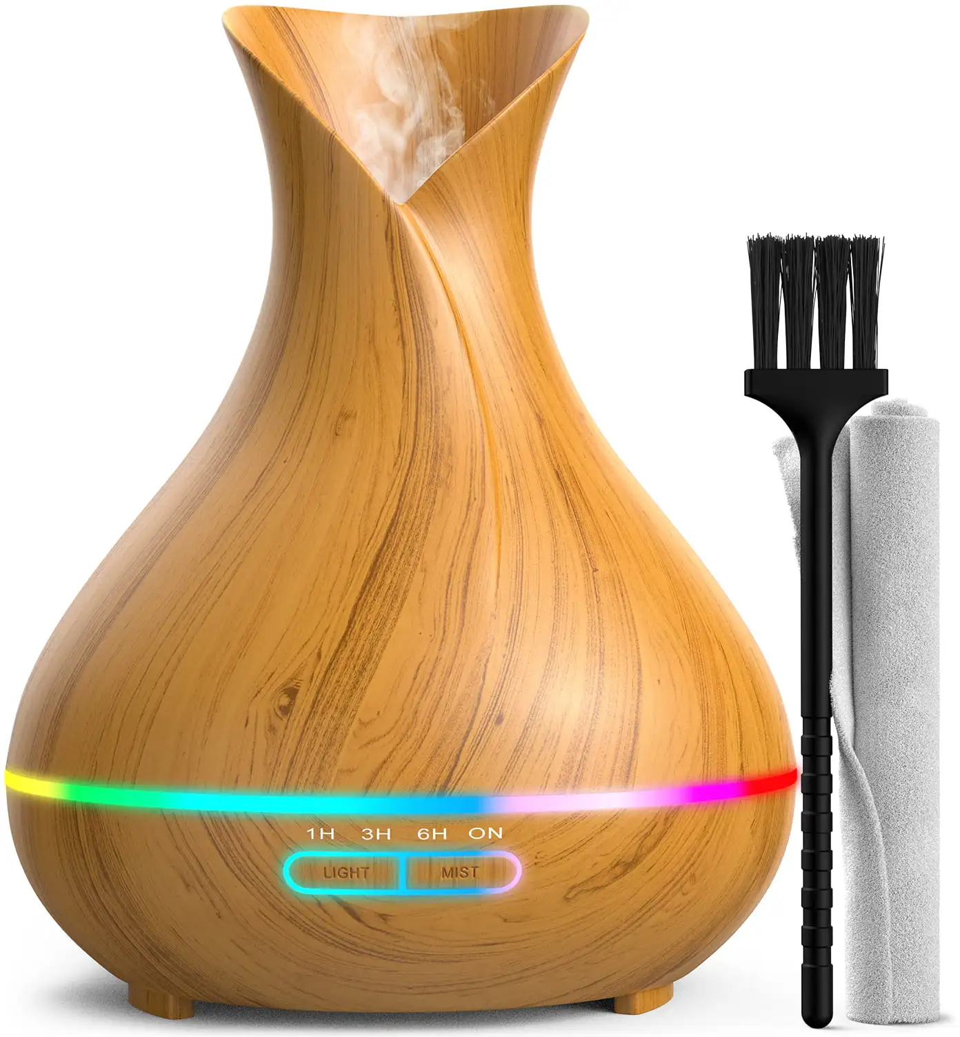 

Светильник деревянный диффузор для эфирных масел (400 мл)-ароматические ароматы воздуха для небольших и больших помещений для домашней арома...