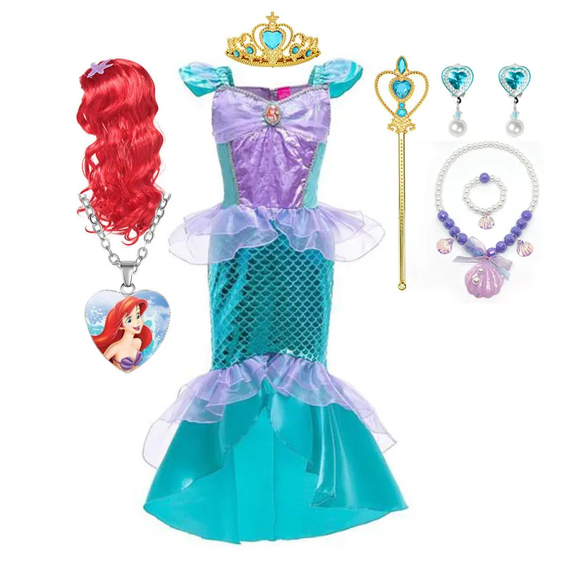 New Disney Girls The Little Mermaid Costume Birthday Party Cosplay Kids Fish Tail Clothing Children Ariel Princess Dress 3-10Y
New Disney Girls The Little Mermaid Costume Birthday Party Cosplay Kids Fish Tail Clothing Children Ariel Princess Dress 3-10Y