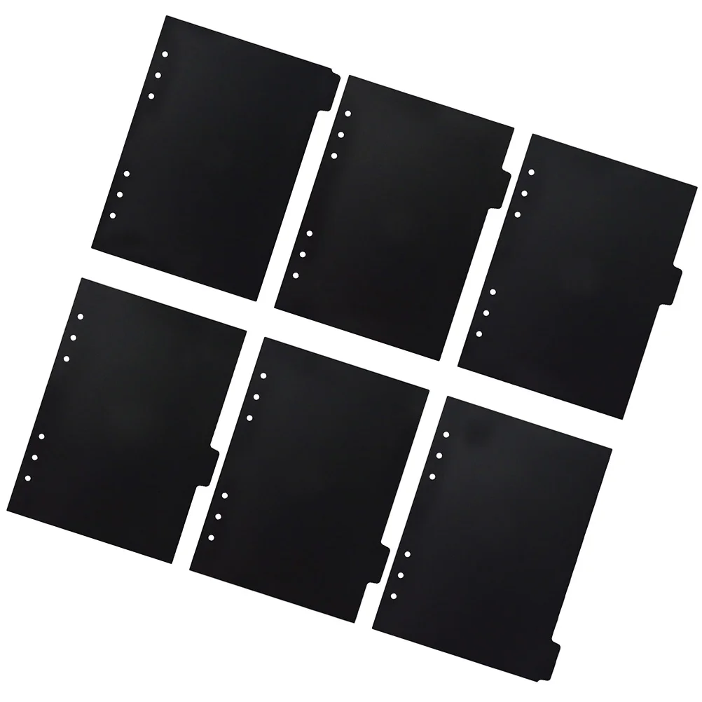 

6 Pcs A5 Notebook Removable Labels Index Classified Punched Binder Dividers Detachable Tabs Pp Notepad Loose-leaf Page Markers