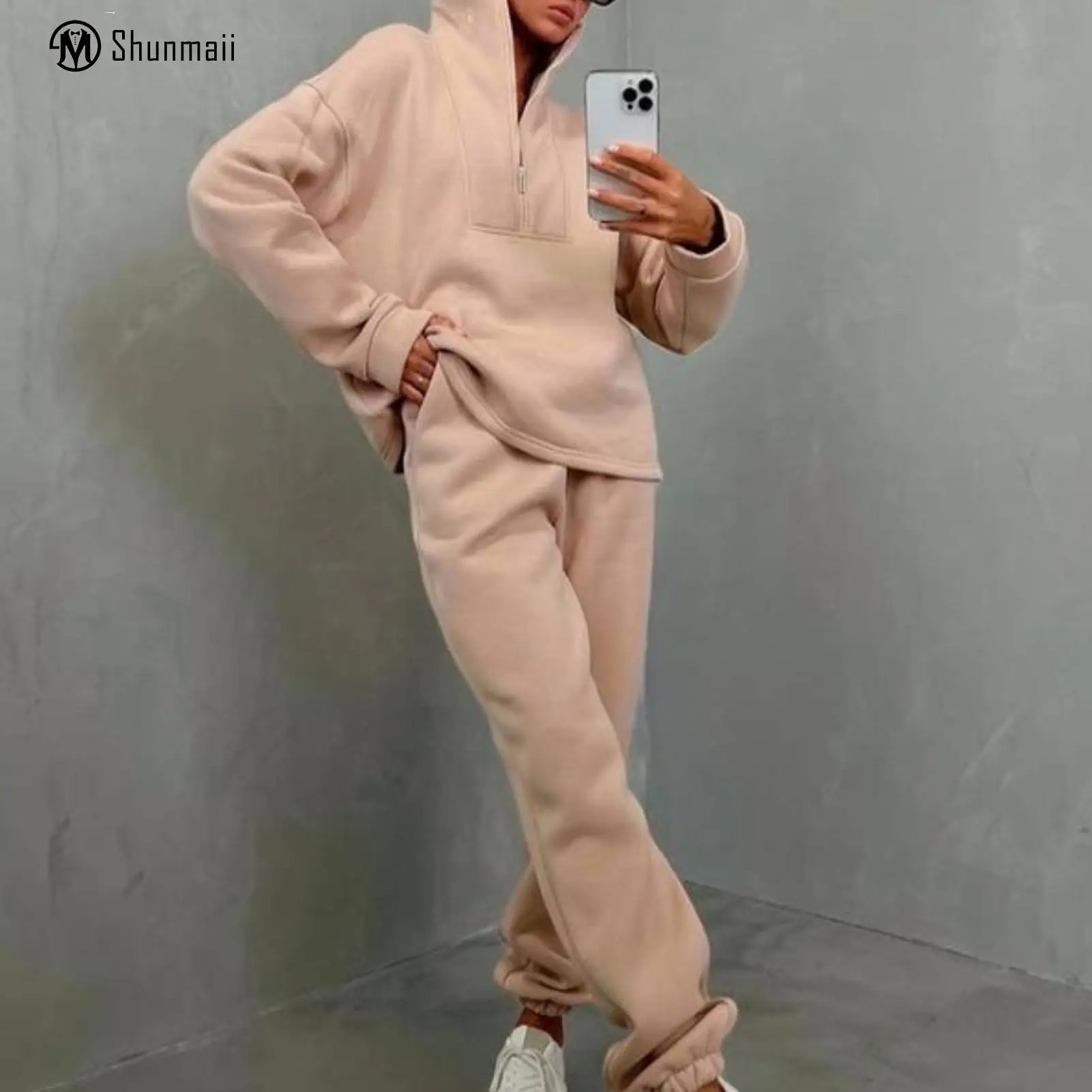 Solid Color Ladies Sweater Baggy Pants Elastic Waisted Women Long Sleeve Pullover Pants Loose Fit Stand Collar Daily Outfit
Solid Color Ladies Sweater Baggy Pants Elastic Waisted Women Long Sleeve Pullover Pants Loose Fit Stand Collar Daily Outfit