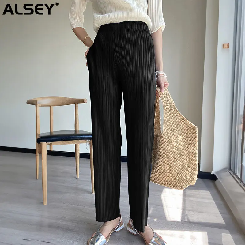 Miyake Designer 2023 Pleated Women's Casual Elegant Women's High Elastic Loose Lantern Pants Straight Seven Pants Black Pants
Miyake Designer 2023 Pleated Women's Casual Elegant Women's High Elastic Loose Lantern Pants Straight Seven Pants Black Pants