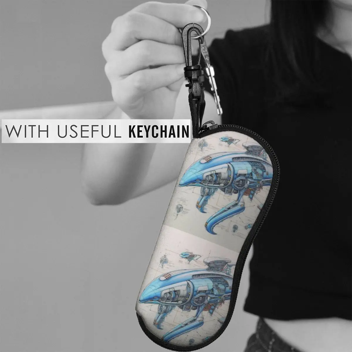 Dolphin Vertical Glasses Case Pencil Line Drawing Mecha Robot Fashion Daily Sunglasses Pouch Men Women Zip Eyewear Storage
Dolphin Vertical Glasses Case Pencil Line Drawing Mecha Robot Fashion Daily Sunglasses Pouch Men Women Zip Eyewear Storage