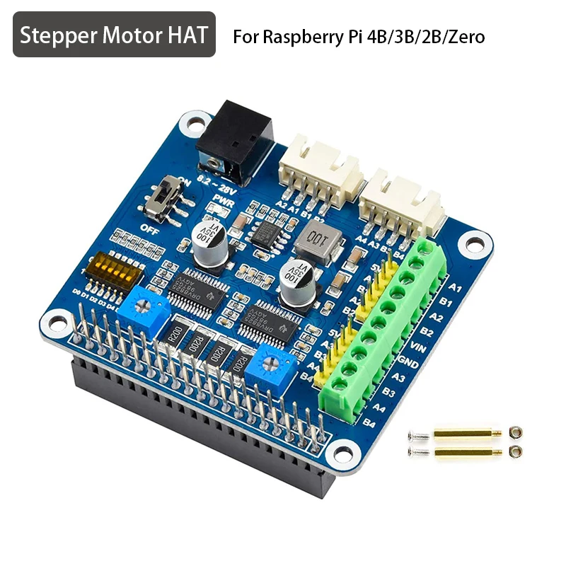 Stepper Motor HAT For Raspberry Pi 4B 3B 2B Zero 2 Jetson Nano DRV8825 Motor Controller Drive For 3D Printer Sculpturing Machine
Stepper Motor HAT For Raspberry Pi 4B 3B 2B Zero 2 Jetson Nano DRV8825 Motor Controller Drive For 3D Printer Sculpturing Machine