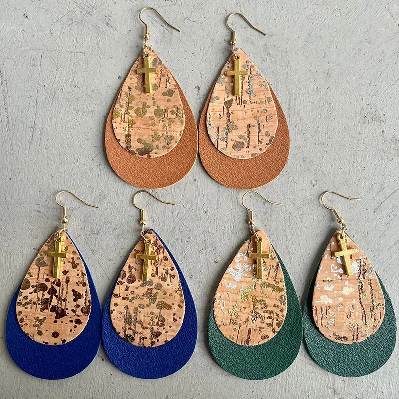 European and American Double-layer Water Drop Earrings Cross Easter Personality Temperament Geometric Western Retro Earrings
European and American Double-layer Water Drop Earrings Cross Easter Personality Temperament Geometric Western Retro Earrings
