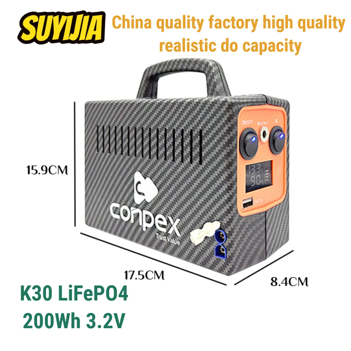 Suyijia K30 LiFePO4 200Wh 3.2V 55000mAh 200W Lifepo4 Ortable Charger Energy Mobile Phone Computer Charger Drone Car Emergency
Suyijia K30 LiFePO4 200Wh 3.2V 55000mAh 200W Lifepo4 Ortable Charger Energy Mobile Phone Computer Charger Drone Car Emergency