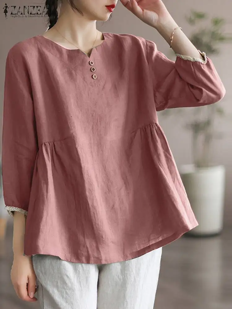 Блузка ZANZEA Женская в богемном стиле, кружевная в стиле пэчворк, с оборками, с V-образным вырезом, свободная рубашка с коротким рукавом, модный... 
Блузка ZANZEA Женская в богемном стиле, кружевная в стиле пэчворк, с оборками, с V-образным вырезом, свободная рубашка с коротким рукавом, модный...