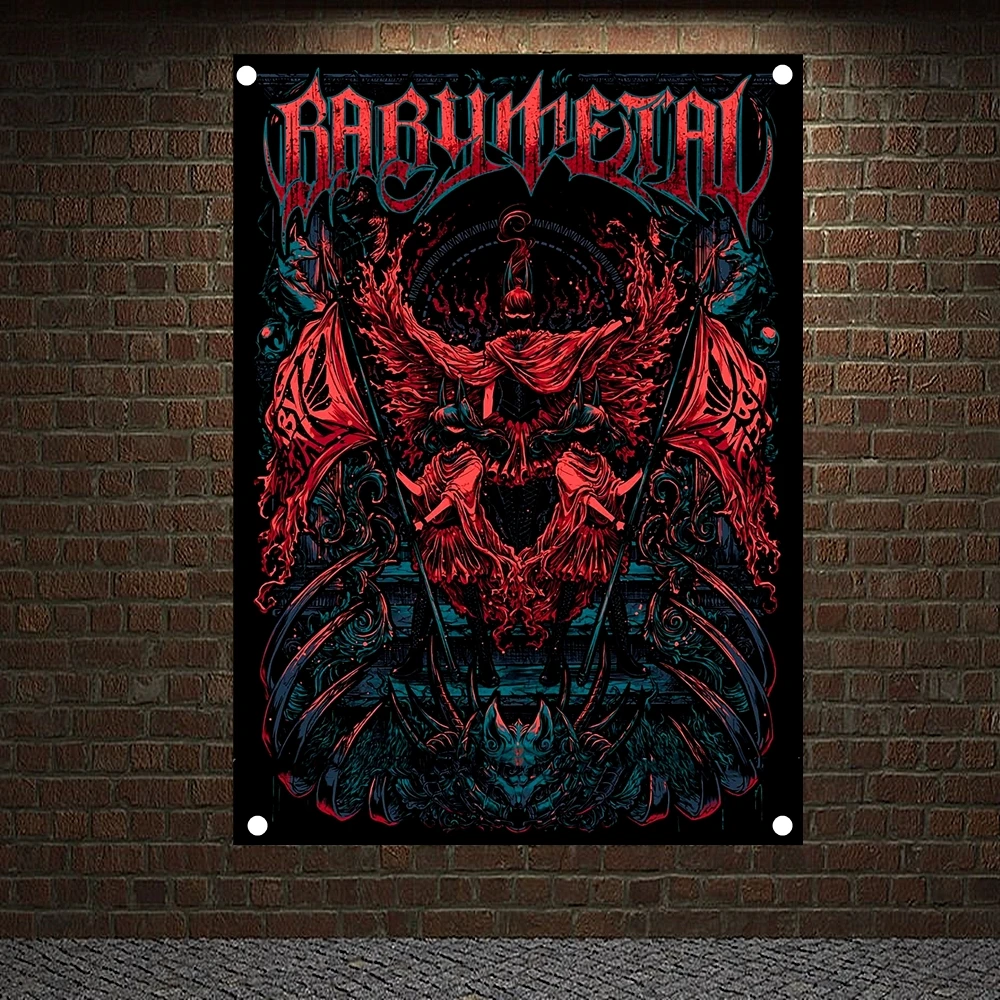 Rock Music Banners Flags Wall Art Canvas Painting Macabre Art Posters Prints Wall Pictures for Living Room Home Decor BABYMETAL
Rock Music Banners Flags Wall Art Canvas Painting Macabre Art Posters Prints Wall Pictures for Living Room Home Decor BABYMETAL