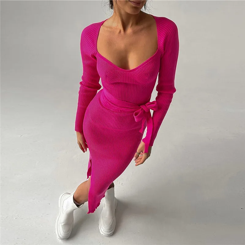 YEMOGGY Fashion Knit Bottoming Sweater Dress for Women Fall Women's 2022 new High Waist Tie Slim Fit Midi Skinny Hem Slit Dress
YEMOGGY Fashion Knit Bottoming Sweater Dress for Women Fall Women's 2022 new High Waist Tie Slim Fit Midi Skinny Hem Slit Dress