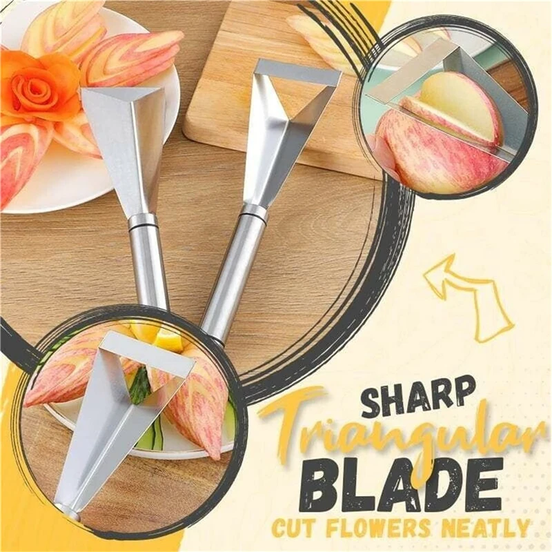 Stainless Steel Triangle Fruit Carving Knife Fruit Platter Artifact Triangle Cutter Non-slip DIY Platter Decoration Kitchen Tool
Stainless Steel Triangle Fruit Carving Knife Fruit Platter Artifact Triangle Cutter Non-slip DIY Platter Decoration Kitchen Tool
