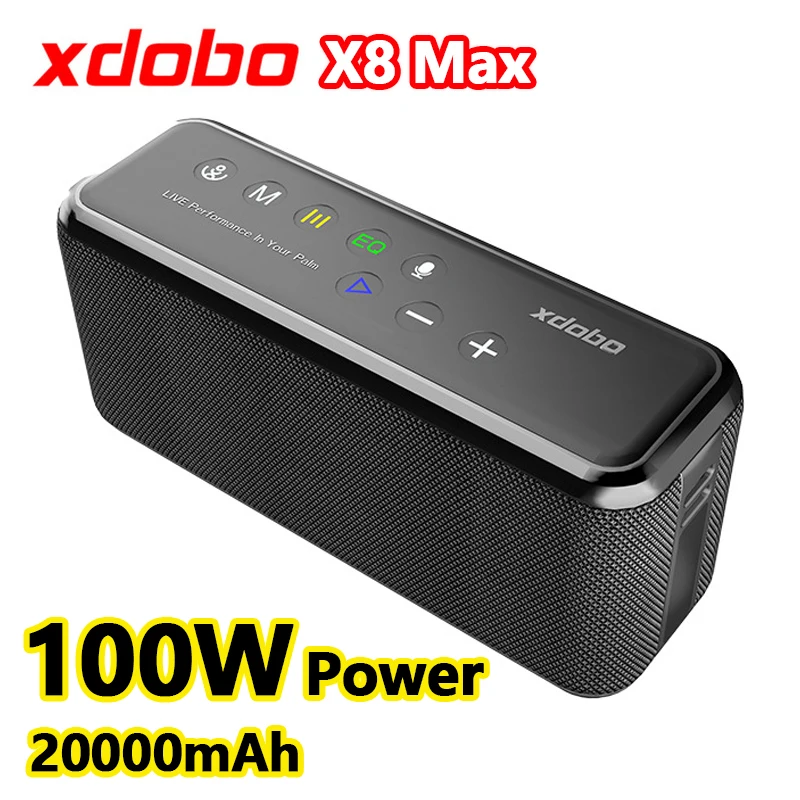 XDOBO X8 Max 100 Вт портативный беспроводной тканевый bluetooth-динамик, TWS сабвуфер, встроенный аккумулятор 20000 мАч с четырехъядерным функцией внешнего аккумулятора
XDOBO X8 Max 100 Вт портативный беспроводной тканевый bluetooth-динамик, TWS сабвуфер, встроенный аккумулятор 20000 мАч с четырехъядерным функцией внешнего аккумулятора