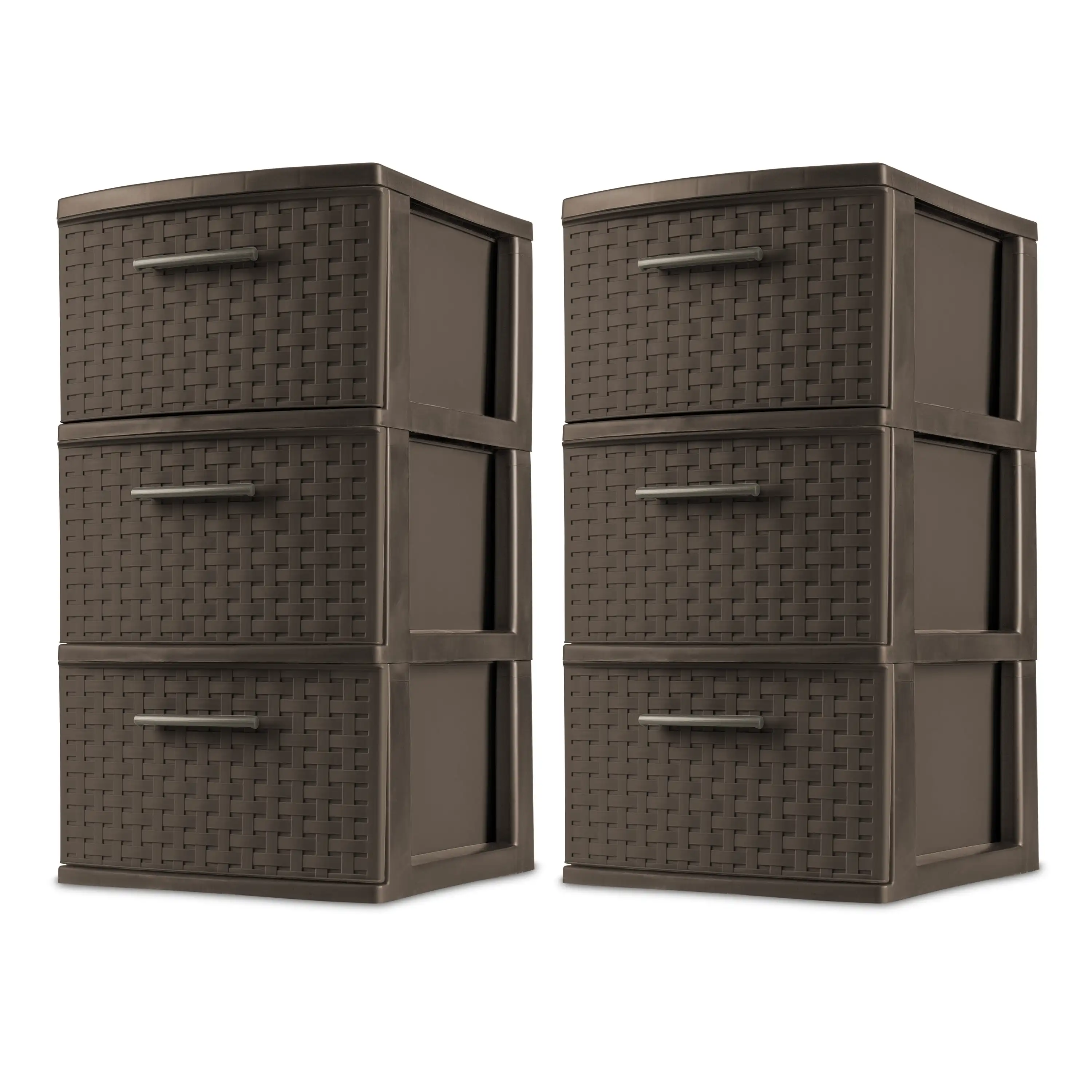 Set of 2 Weave Tower Plastic, Espresso,with Three Opaque Drawers,easy To Clean,Versatile Decorative Storage Sterilite
Set of 2 Weave Tower Plastic, Espresso,with Three Opaque Drawers,easy To Clean,Versatile Decorative Storage Sterilite