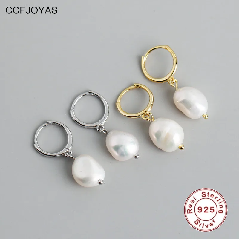 CCFJOYAS 925 Sterling Silver Baroque Irregular Pearl Hoop Earrings for Women Japanese and Korean ins Light Luxury Fine Jewelry 
CCFJOYAS 925 Sterling Silver Baroque Irregular Pearl Hoop Earrings for Women Japanese and Korean ins Light Luxury Fine Jewelry