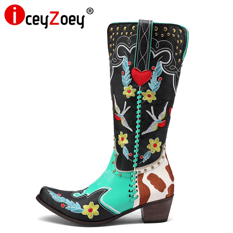IceyZoey Size 35-43 Women Boots Embroidery Patchwork Mixed Color Winter Shoes 2022 Ins Fashion New Arrival Female Footwear
IceyZoey Size 35-43 Women Boots Embroidery Patchwork Mixed Color Winter Shoes 2022 Ins Fashion New Arrival Female Footwear