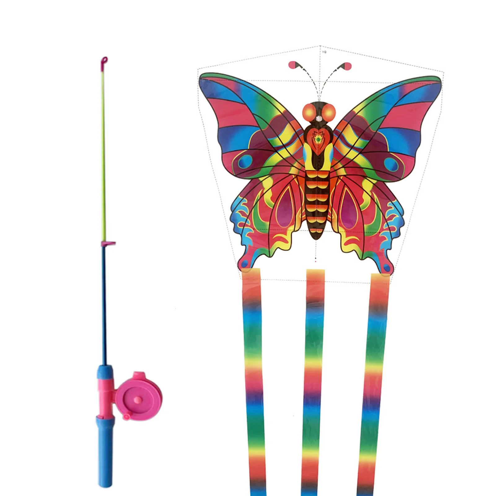 Colorful Butterfly Kite Single Line Butterfly Kite With Holding Fishing Rod Easy To Fly Kite For Kids And Adults For Beach Trip
Colorful Butterfly Kite Single Line Butterfly Kite With Holding Fishing Rod Easy To Fly Kite For Kids And Adults For Beach Trip